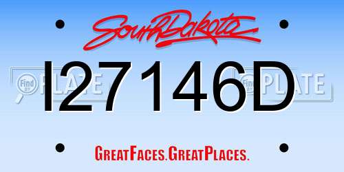 I27146D South Dakota License Plate