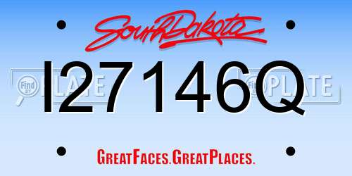 I27146Q South Dakota License Plate