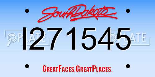 I271545 South Dakota License Plate