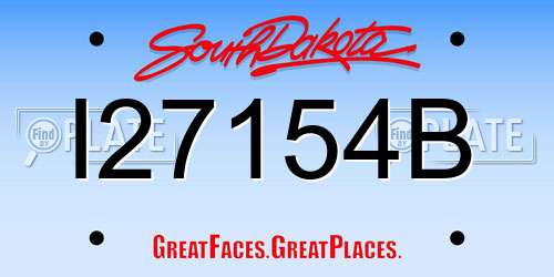 I27154B South Dakota License Plate