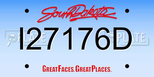 I27176D South Dakota License Plate