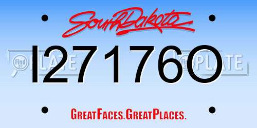 I27176O South Dakota License Plate