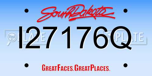 I27176Q South Dakota License Plate