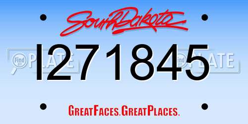I271845 South Dakota License Plate
