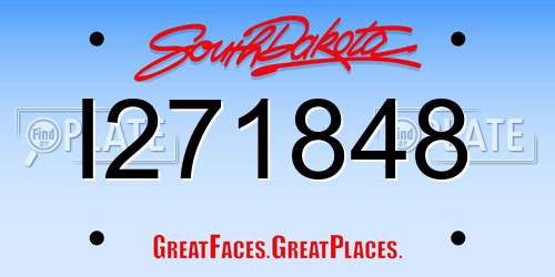 I271848 South Dakota License Plate