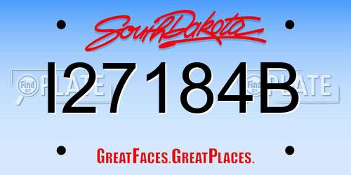 I27184B South Dakota License Plate