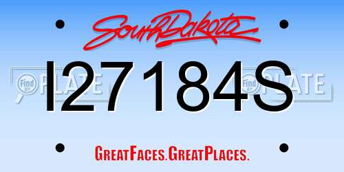I27184S South Dakota License Plate