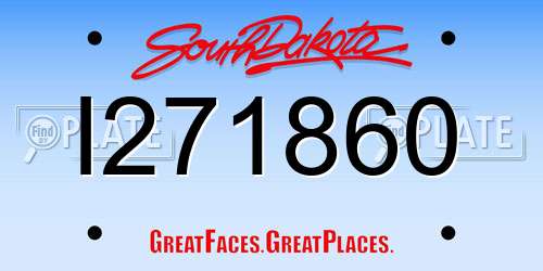 I271860 South Dakota License Plate