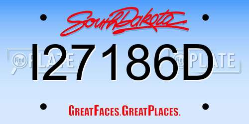 I27186D South Dakota License Plate