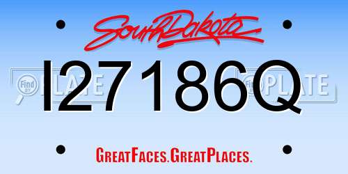 I27186Q South Dakota License Plate