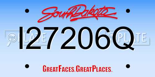 I27206Q South Dakota License Plate