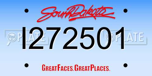 I272501 South Dakota License Plate