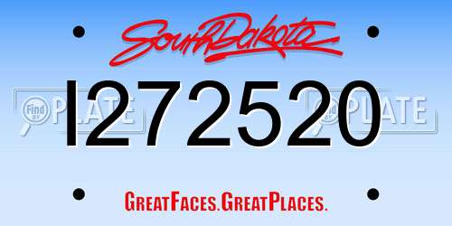 I272520 South Dakota License Plate
