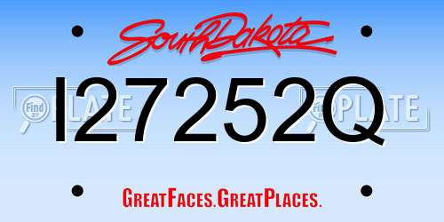 I27252Q South Dakota License Plate