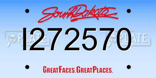 I272570 South Dakota License Plate