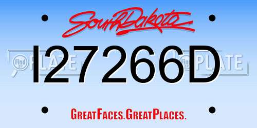 I27266D South Dakota License Plate
