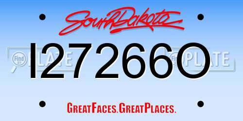 I27266O South Dakota License Plate
