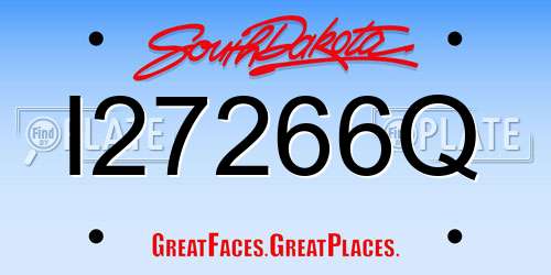 I27266Q South Dakota License Plate