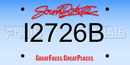 I2726B South Dakota License Plate