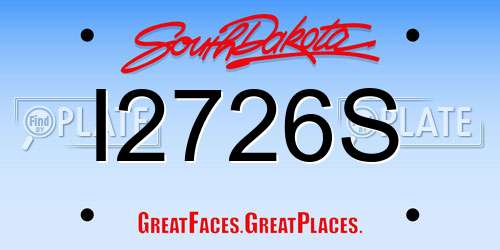 I2726S South Dakota License Plate