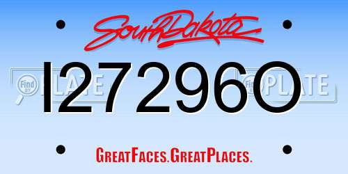 I27296O South Dakota License Plate