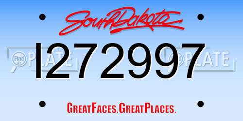 I272997 South Dakota License Plate