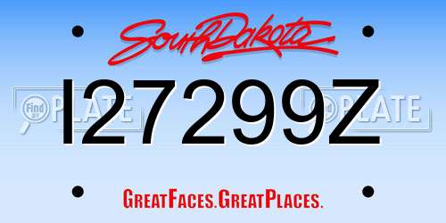 I27299Z South Dakota License Plate