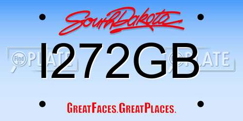 I272GB South Dakota License Plate