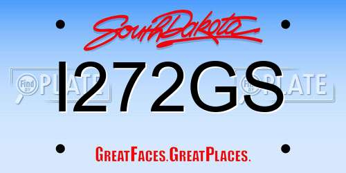 I272GS South Dakota License Plate