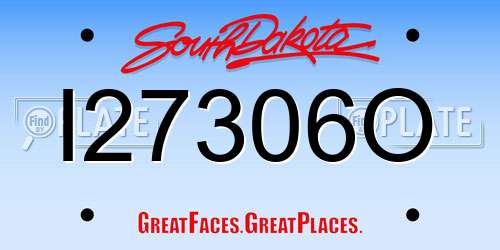 I27306O South Dakota License Plate