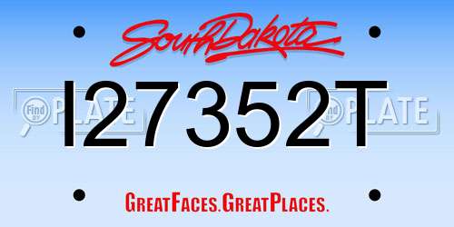 I27352T South Dakota License Plate