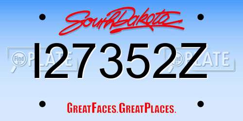 I27352Z South Dakota License Plate