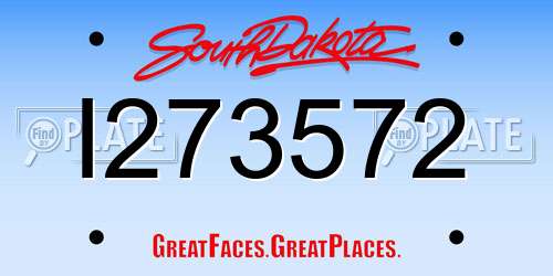 I273572 South Dakota License Plate