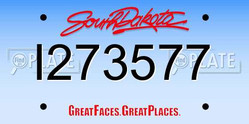 I273577 South Dakota License Plate