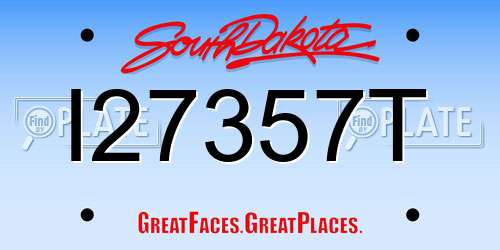I27357T South Dakota License Plate