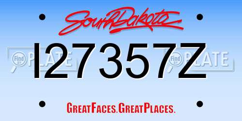 I27357Z South Dakota License Plate