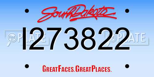 I273822 South Dakota License Plate