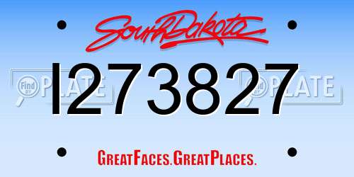 I273827 South Dakota License Plate