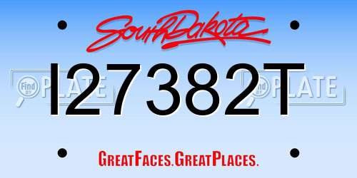 I27382T South Dakota License Plate