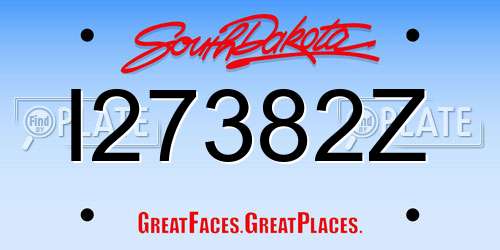 I27382Z South Dakota License Plate