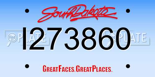 I273860 South Dakota License Plate