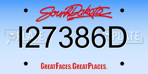 I27386D South Dakota License Plate