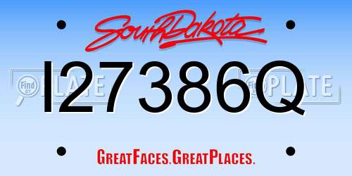 I27386Q South Dakota License Plate