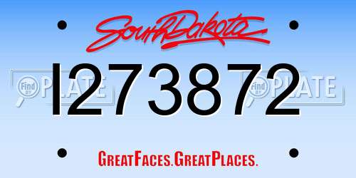 I273872 South Dakota License Plate