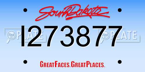 I273877 South Dakota License Plate