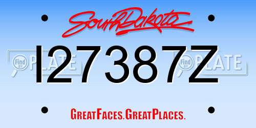I27387Z South Dakota License Plate