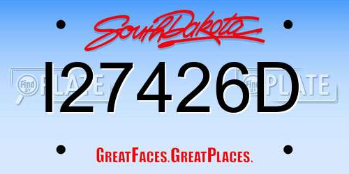 I27426D South Dakota License Plate