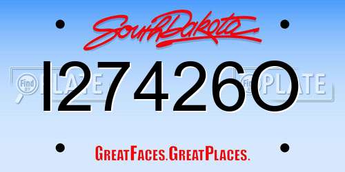 I27426O South Dakota License Plate