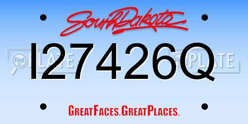 I27426Q South Dakota License Plate