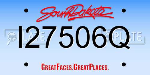 I27506Q South Dakota License Plate